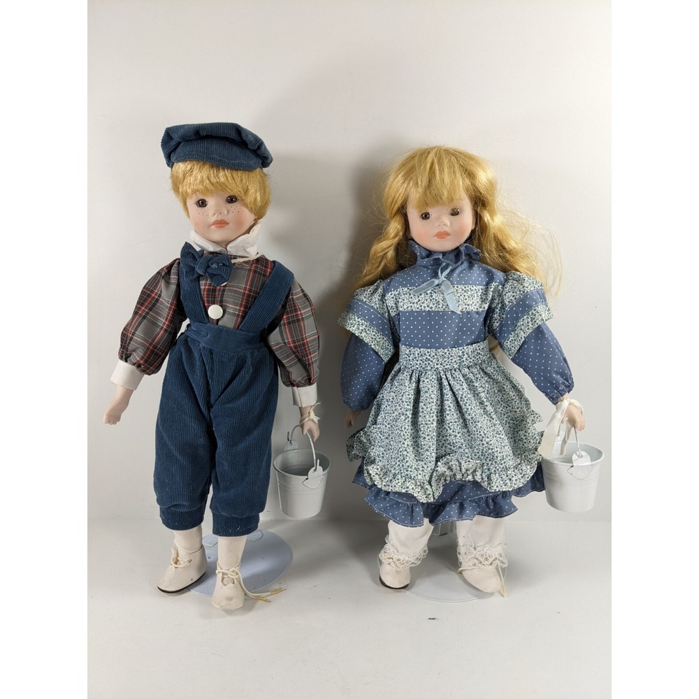 2 Ashton drake galleries porcelain dolls 25 anniversary collection Girl and Boy - Picture 1 of 7